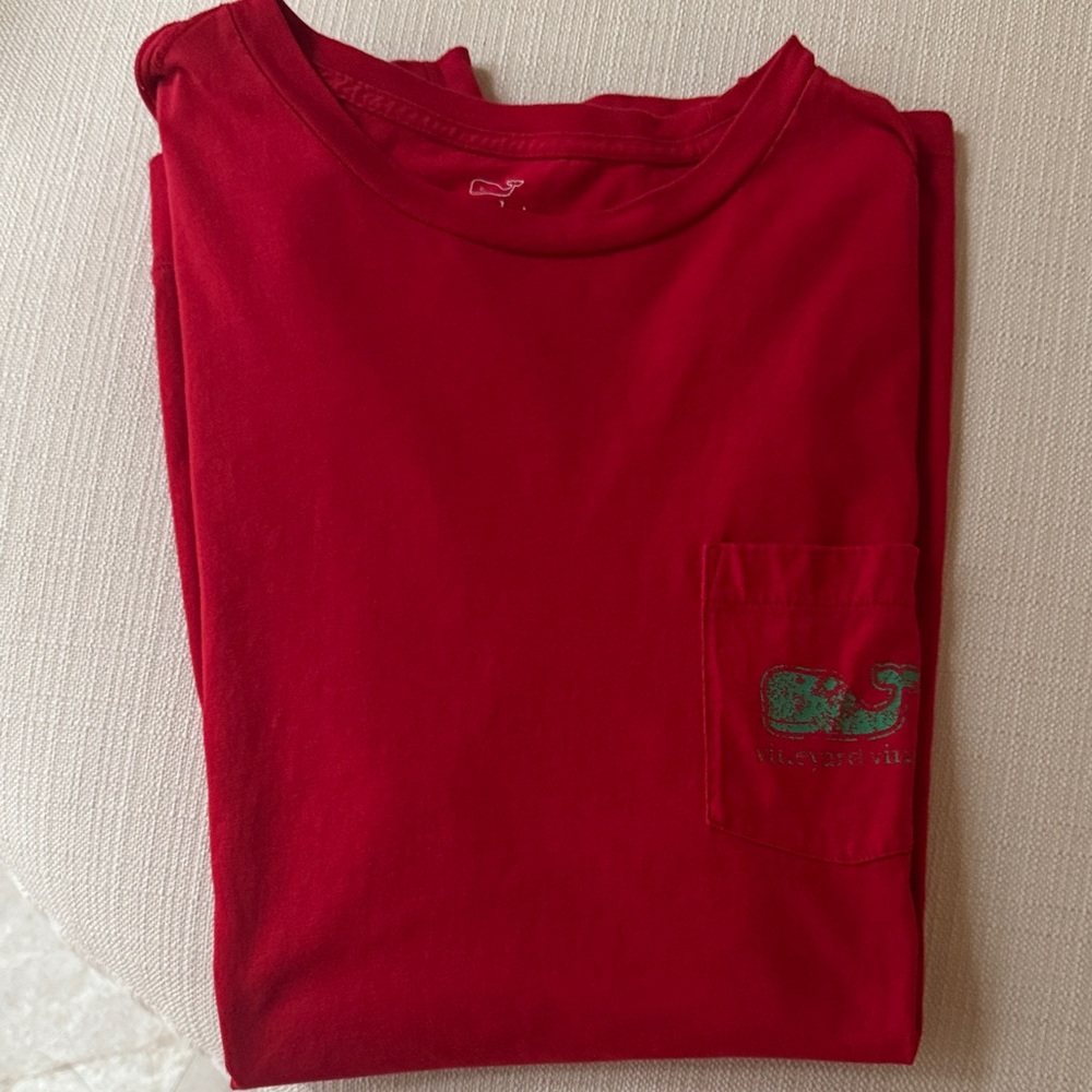 Vineyard Vines Red Christmas Long Sleeve T Shirt